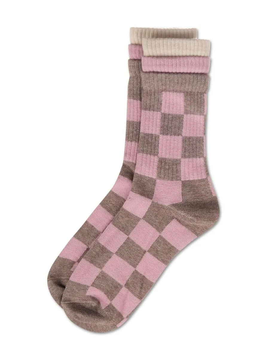 Женские носки Checkmate Triple Cuff Crew Socks MeMoi — изображение 3 из 3, фиолетовый