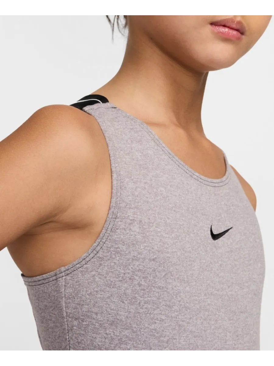 Гимнастический купальник Nike для девочек 7-16 лет с лямками и спортивной спинкой Nike Gymnastics — изображение 4 из 7, серый