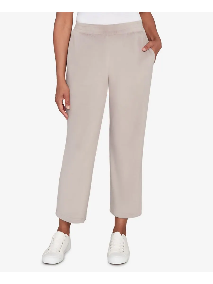 Брюки Calm Luxe Double Knit средней длины Alfred Dunner — изображение 1 из 5, серый