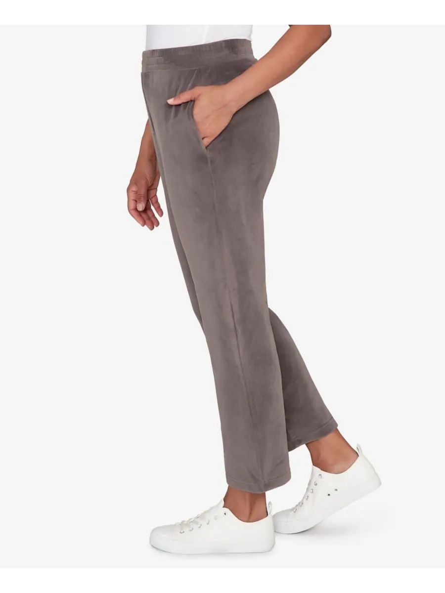 Брюки Calm Luxe Double Knit средней длины Alfred Dunner — изображение 4 из 5, серебристый