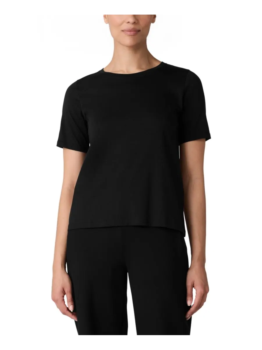 Женская футболка с круглым вырезом Eileen Fisher — изображение 1 из 4, черный