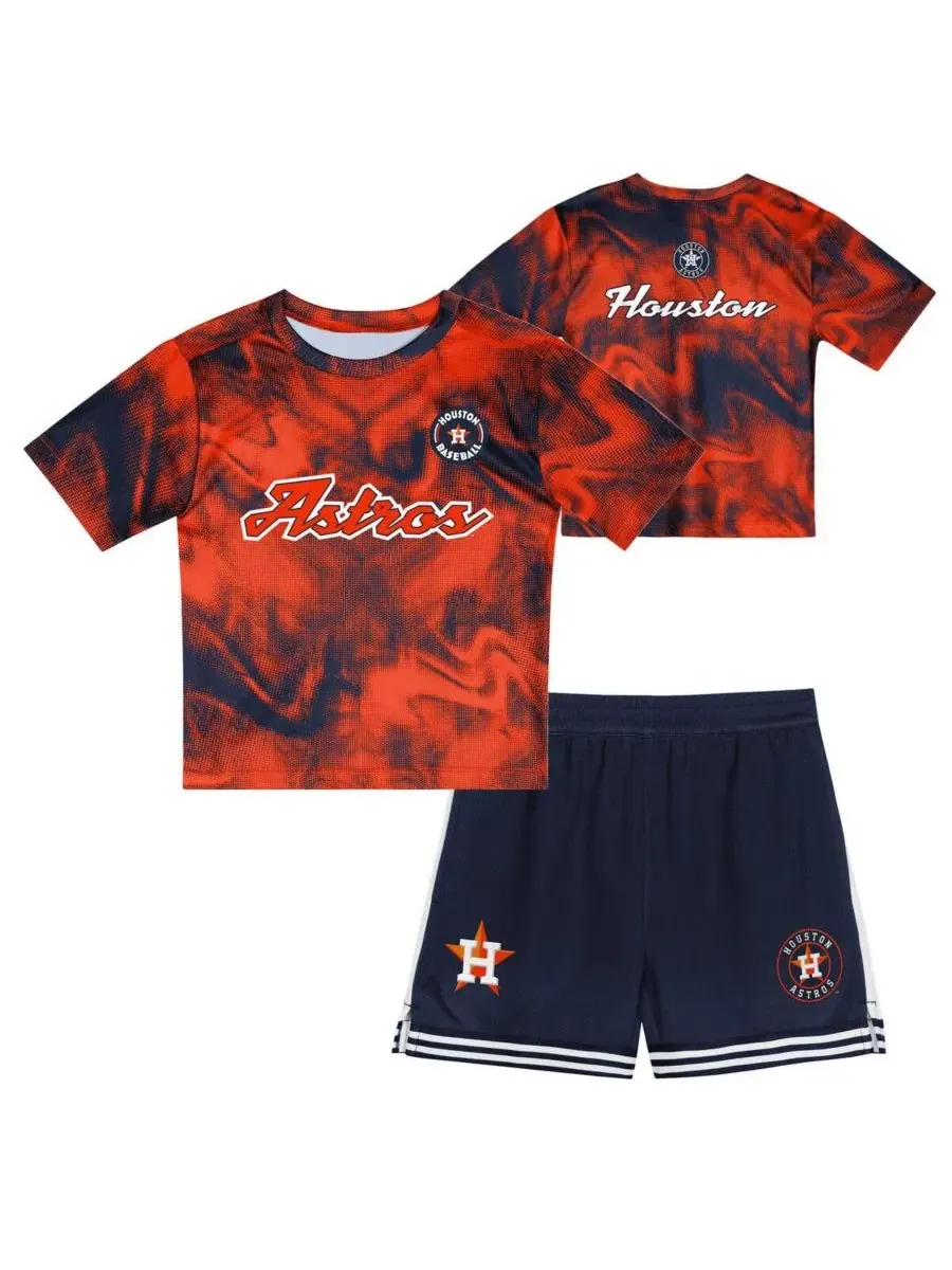 Комплект из футболки и шорт с принтом Houston Astros Hitter Infielder Outerstuff — изображение 1 из 4, оранжевый
