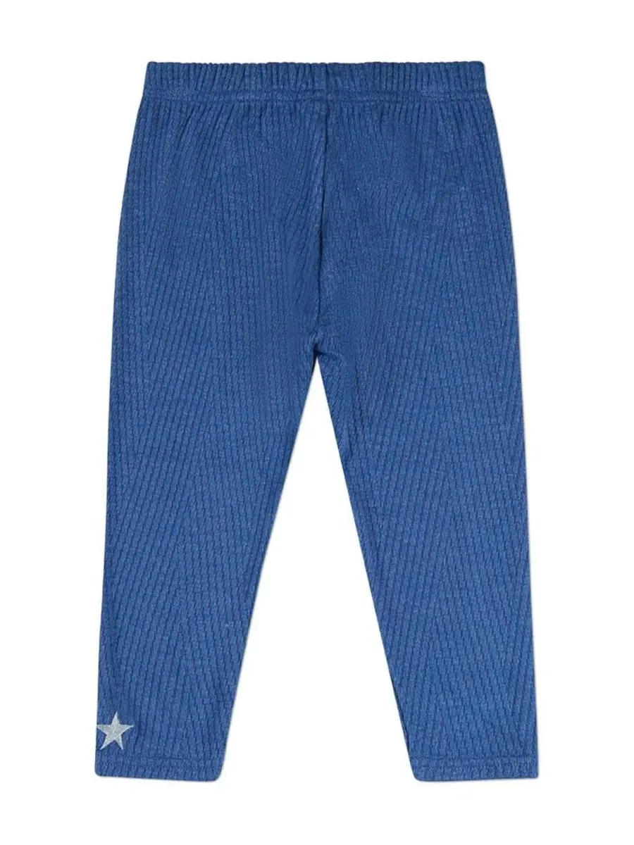 Комплект пижамы из 2 предметов Star Embroidered Textured MeMoi — изображение 3 из 3, темно-синий