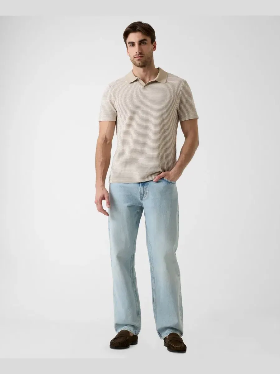 Мужское поло с коротким рукавом, с контрастным воротником, Hunter Stripe Knit GUESS — изображение 2 из 4, мульти
