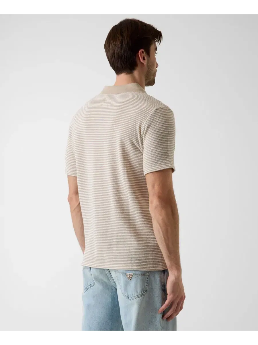 Мужское поло с коротким рукавом, с контрастным воротником, Hunter Stripe Knit GUESS — изображение 4 из 4, мульти