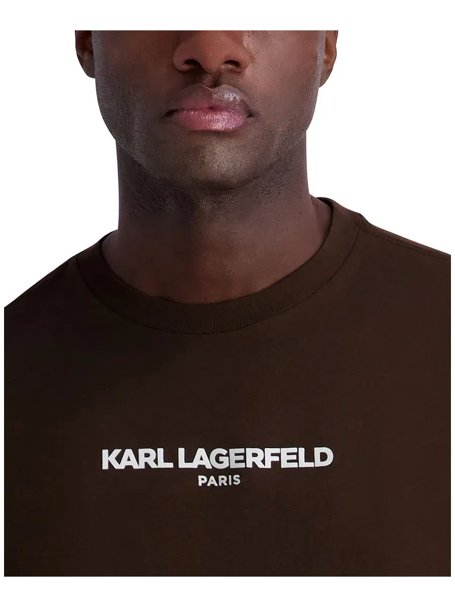 Футболка мужская с принтом KARL Core Logo KARL LAGERFELD PARIS — изображение 4 из 5, коричневый