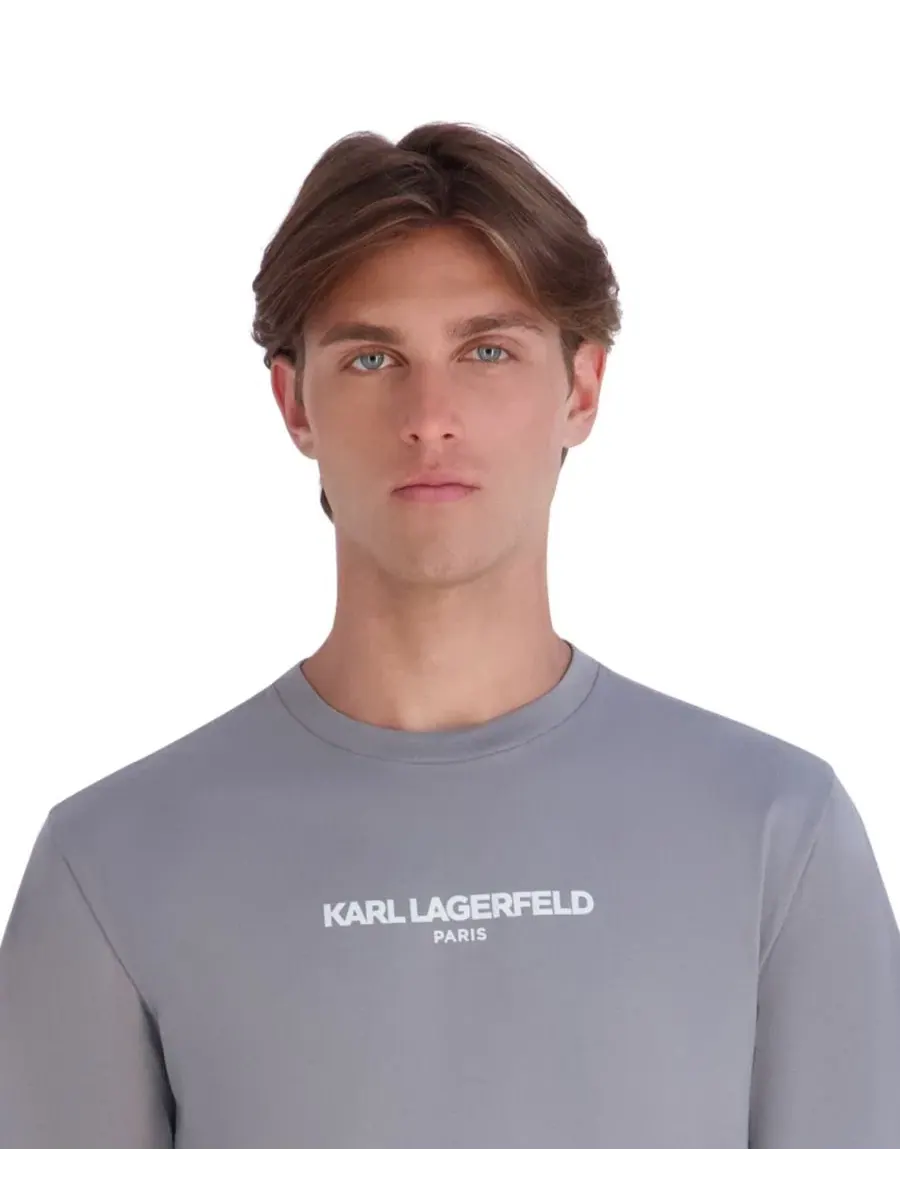 Футболка с принтом KARL Character KARL LAGERFELD PARIS — изображение 4 из 5, серый
