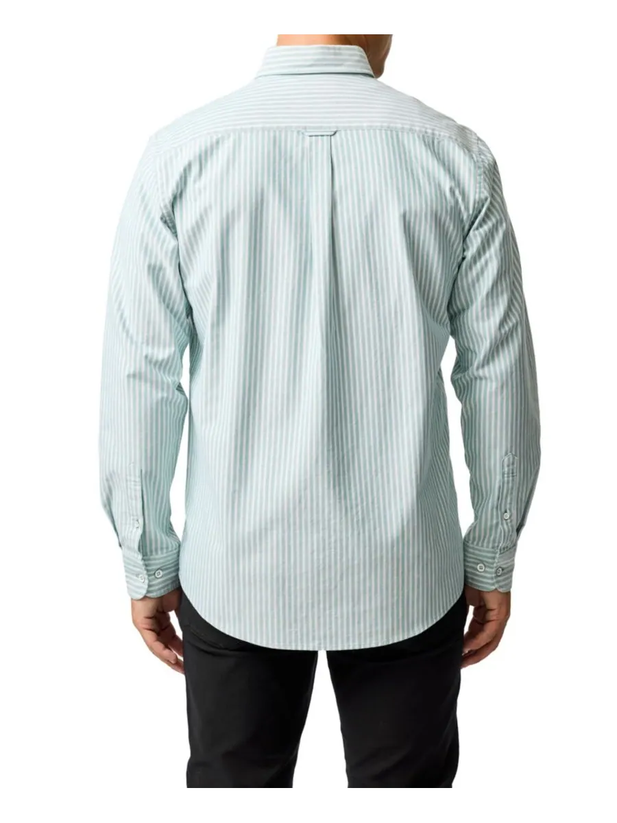 Мужская рубашка Gunn Oxford Stripe с длинным рукавом (4 шт) Rodd & Gunn — изображение 3 из 5, зеленый