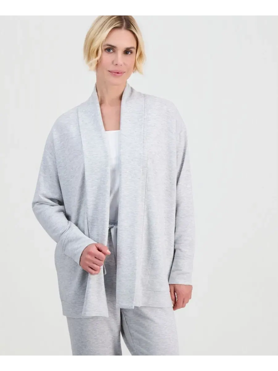 Кардиган из французского футера Petite LuxLounge Style & Co — изображение 1 из 4, серый