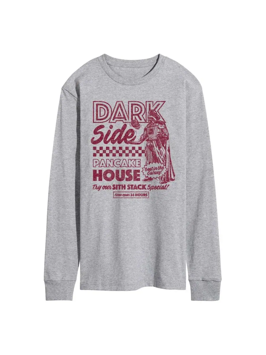 Мужская футболка с длинными рукавами Star Wars Dark Side Pancake House с графическим принтом — изображение 1 из 3