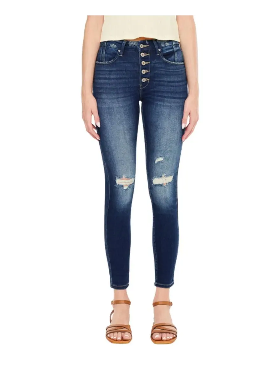 Женские джинсы Novah High Rise Super Skinny Kancan — изображение 1 из 4, темный синий