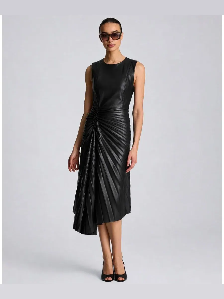 Платье миди с плиссировкой Sunburst Pleated Kenneth Cole — изображение 3 из 4, черный