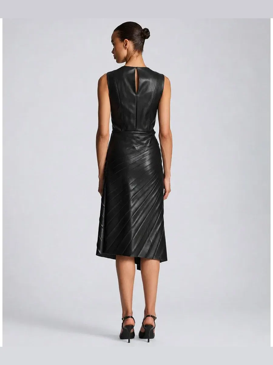 Платье миди с плиссировкой Sunburst Pleated Kenneth Cole — изображение 4 из 4, черный