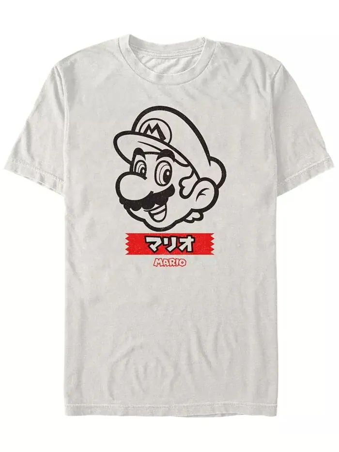 Футболка с коротким рукавом Nintendo Men's Super Mario Outline Fifth Sun — изображение 1 из 1, прозрачный