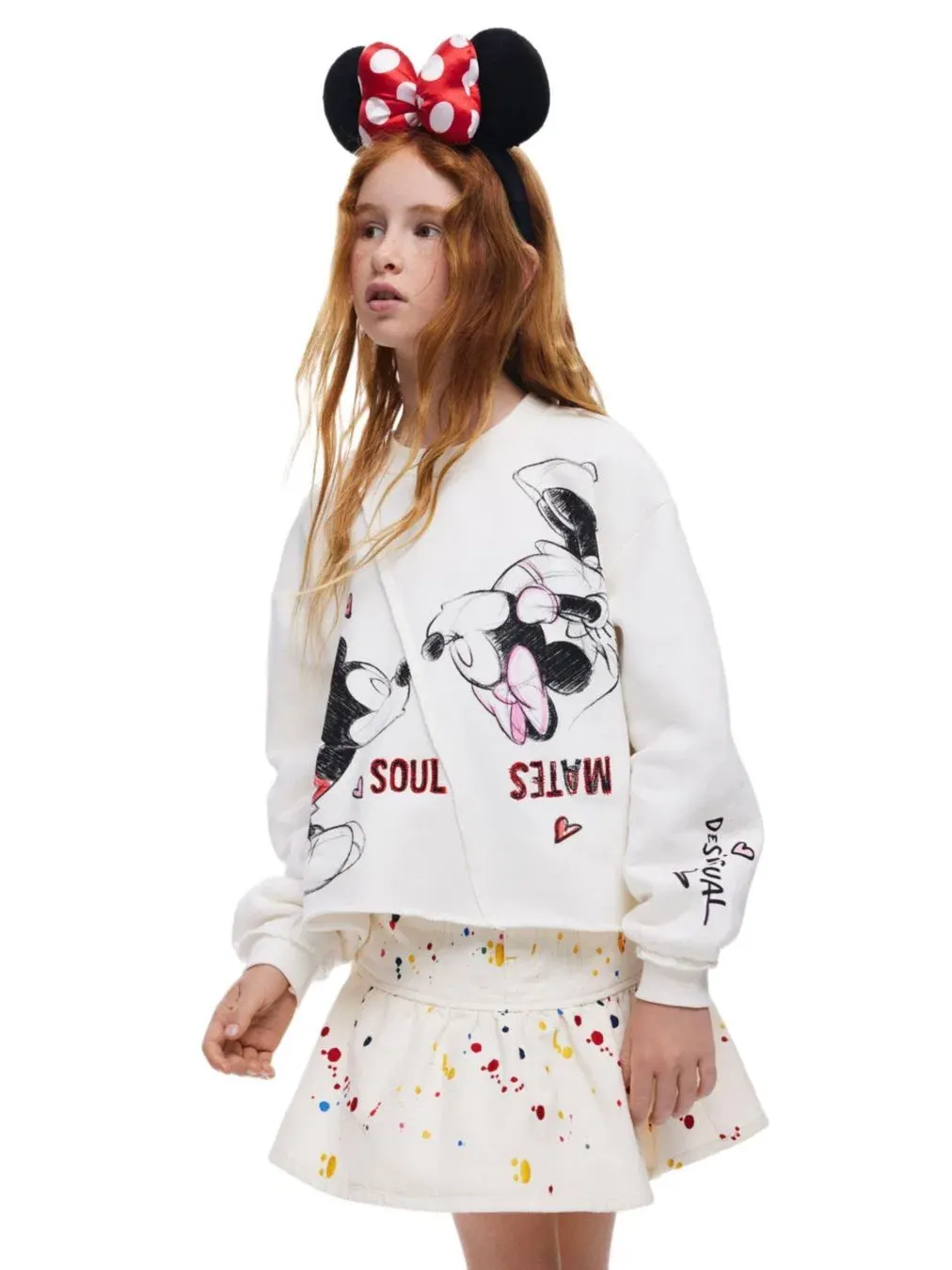 Детская толстовка с изображением поцелуя Микки Мауса Desigual