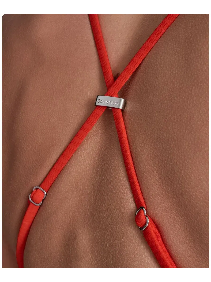 Женский слитный купальник с высоким воротником Calvin Klein — изображение 8 из 9, оранжевый