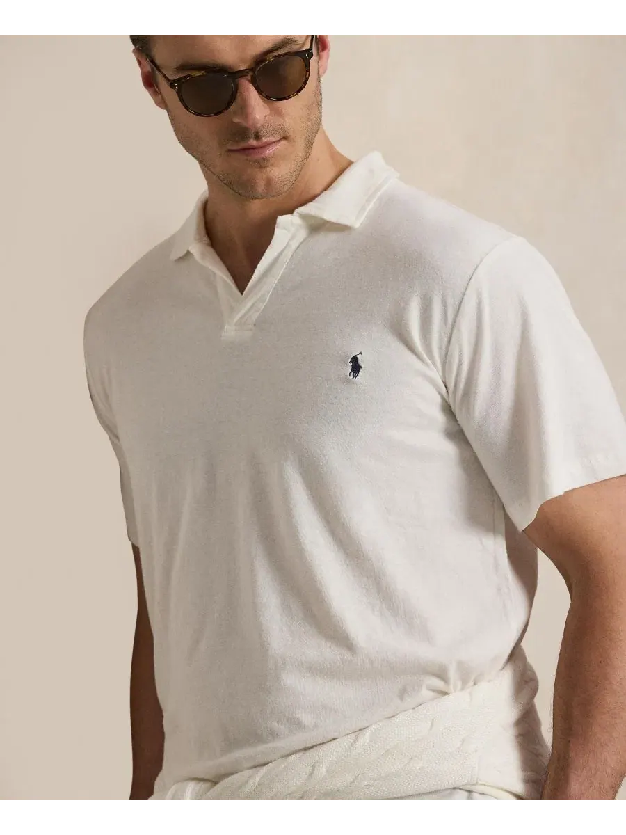 Мужская рубашка-поло с коротким рукавом больших размеров Polo Ralph Lauren — изображение 4 из 6, голубой