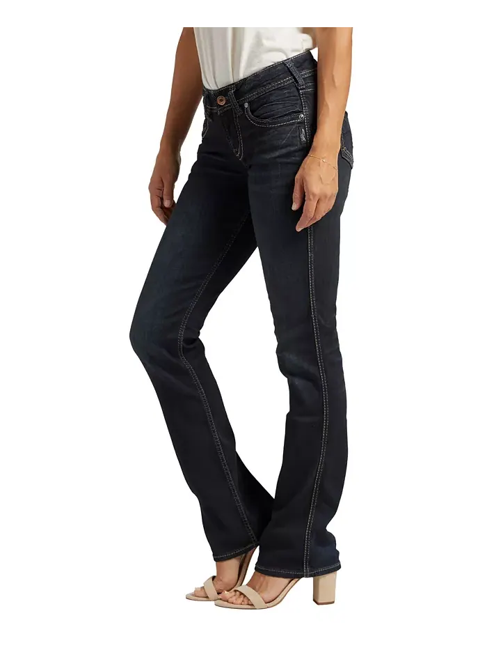 Джинсы Suki Mid Rise Curvy Bootcut Silver Jeans Co. — изображение 3 из 4, синий