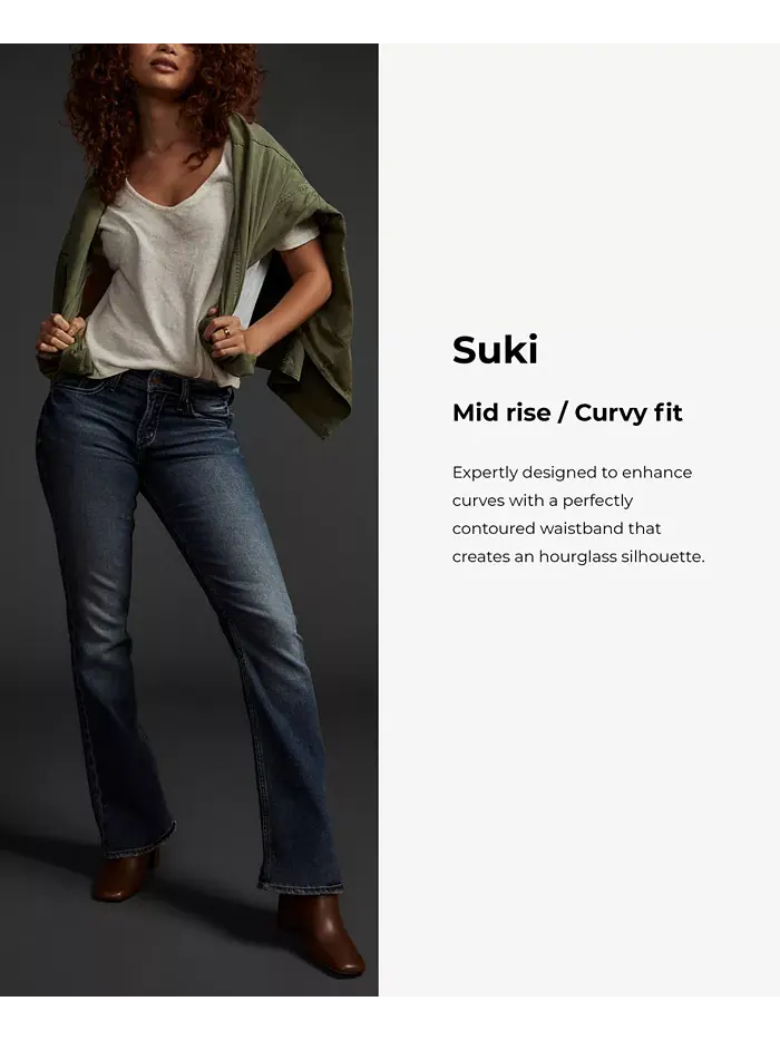 Джинсы Suki Mid Rise Curvy Bootcut Silver Jeans Co. — изображение 4 из 4, синий