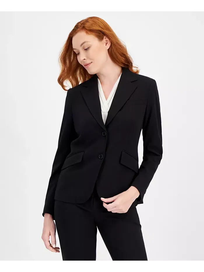Двухпуговичный блейзер с би-стретч Anne Klein — изображение 1 из 4, черный