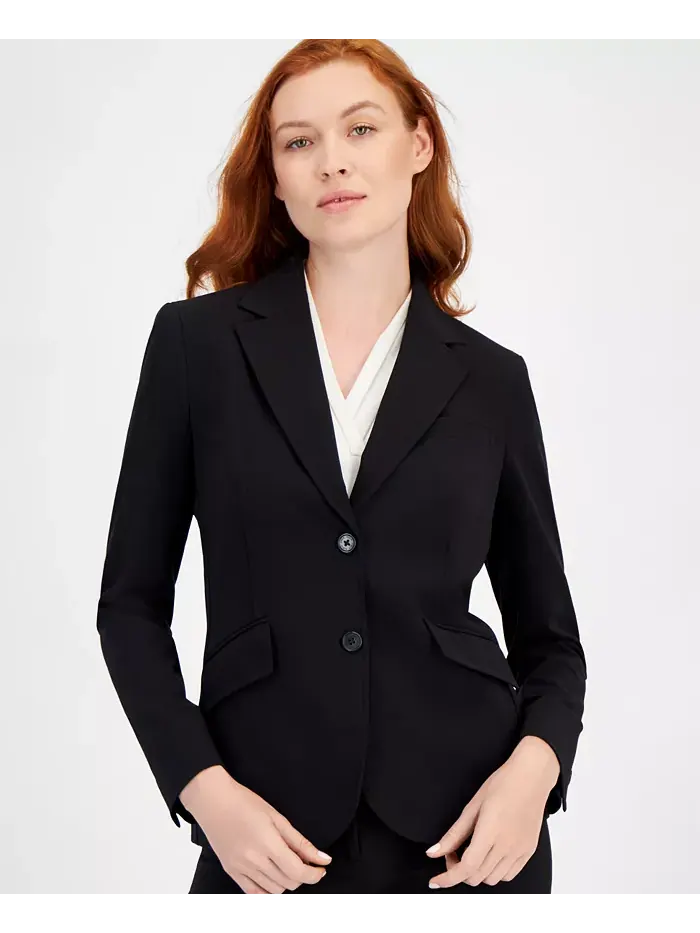 Двухпуговичный блейзер с би-стретч Anne Klein — изображение 2 из 4, черный