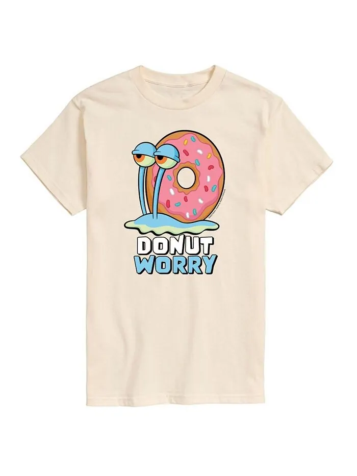 Мужская футболка Sponge Bob Donut Worry с короткими рукавами AIRWAVES — изображение 1 из 2, бежевый хаки