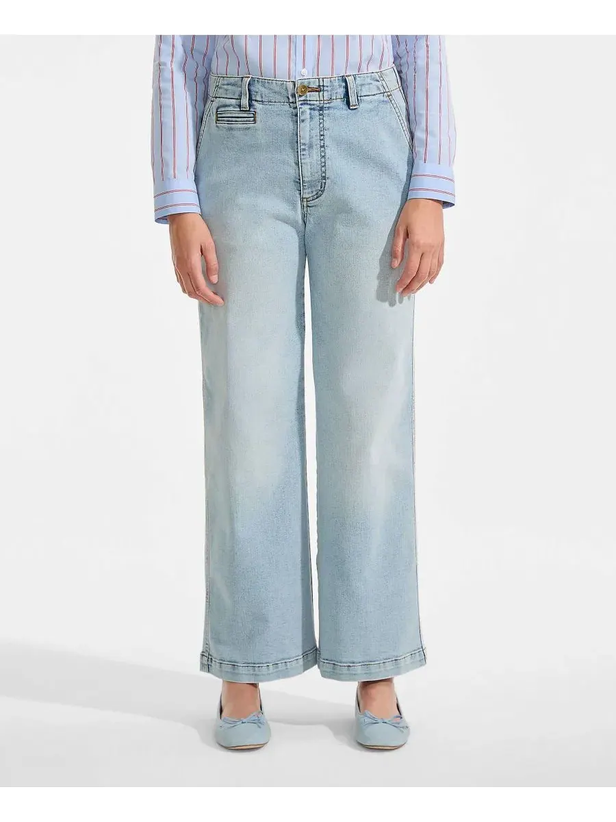 Женские джинсы Recover Denim со средней посадкой, широкими штанинами и длиной до щиколотки Lands'