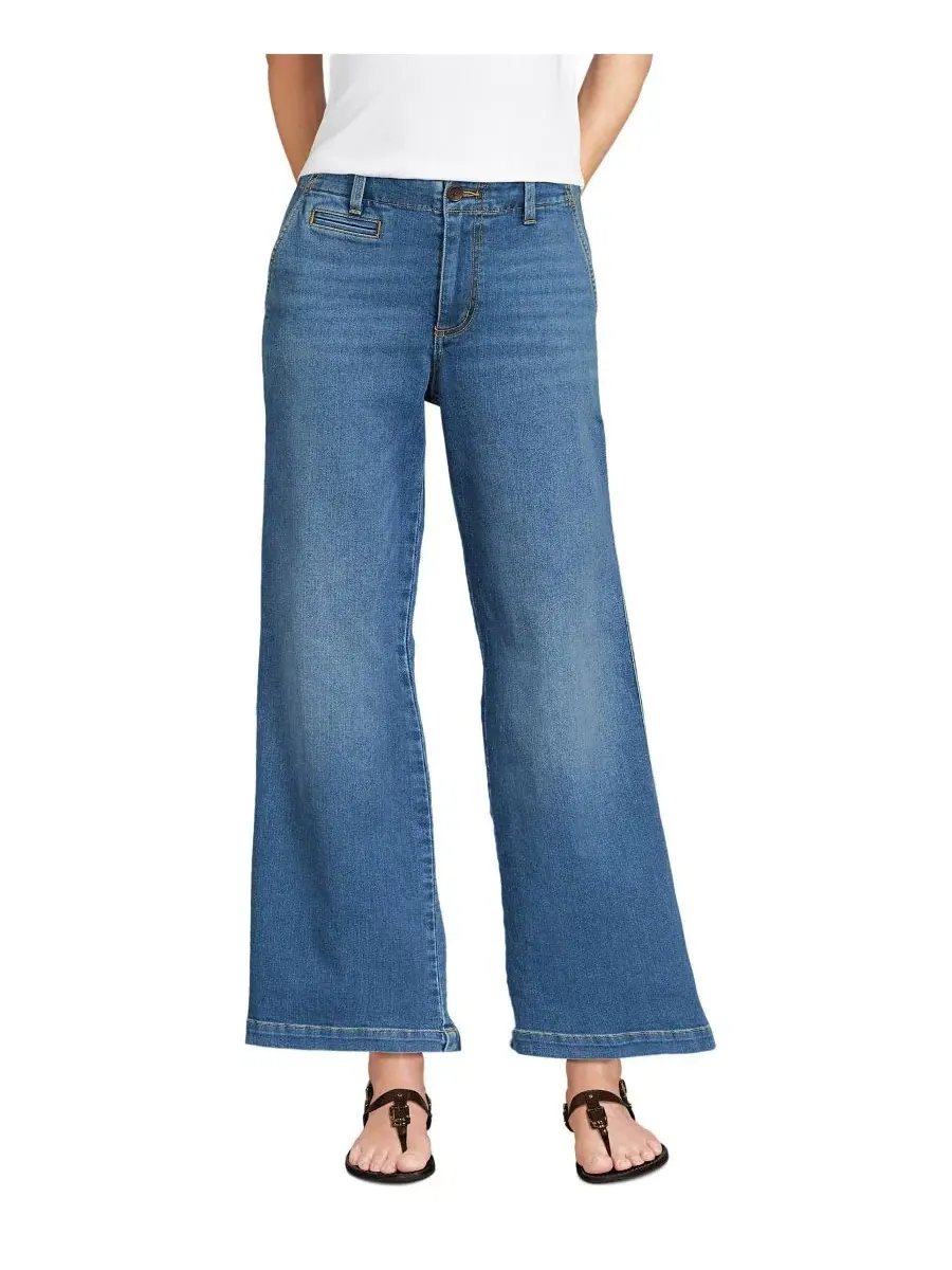 Женские джинсы Recover Denim со средней посадкой, широкими штанинами и длиной до щиколотки Lands'