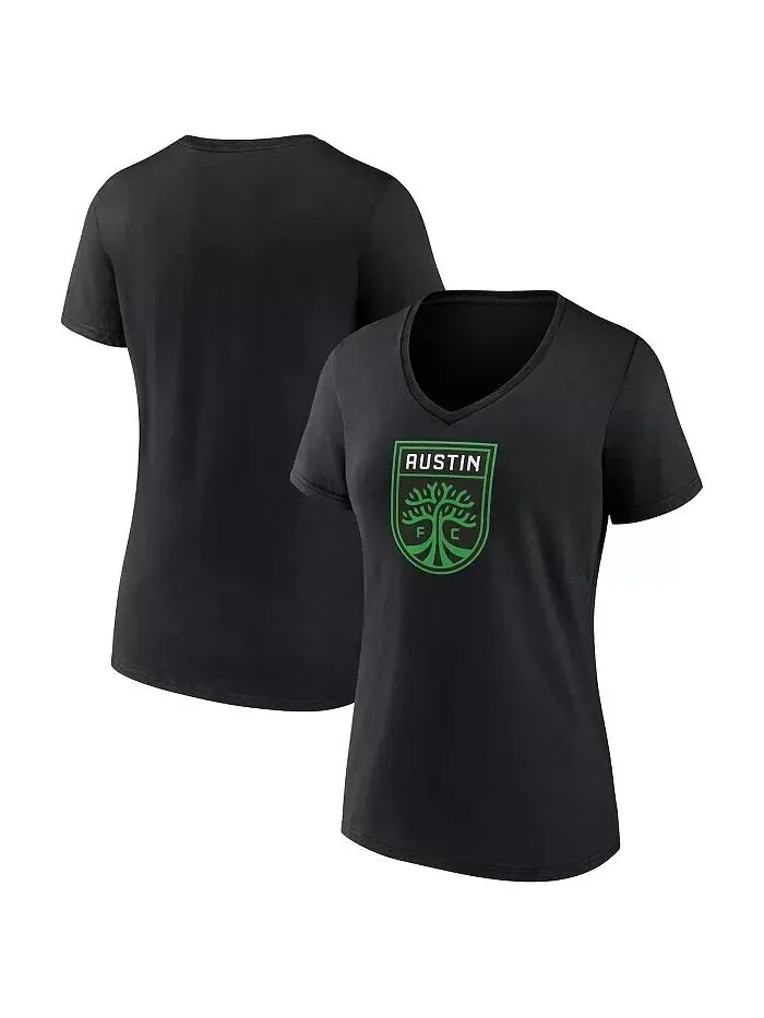 Женская футболка с логотипом Austin FC и v-образным вырезом Fanatics — изображение 1 из 3, черный