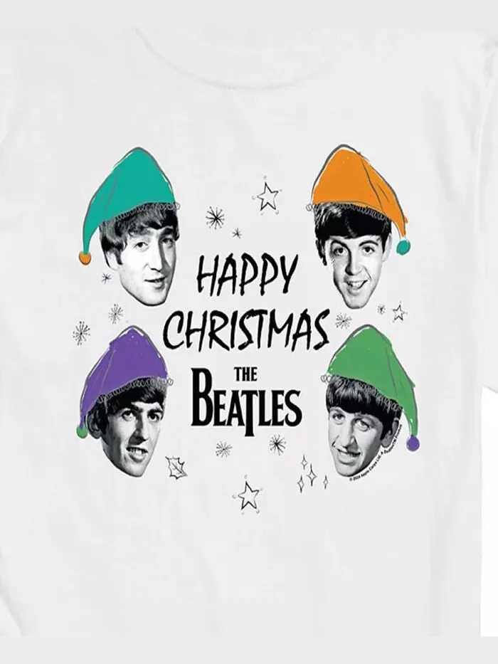 Мужская футболка с коротким рукавом The Beatles Happy Christmas AIRWAVES — изображение 3 из 3, белый