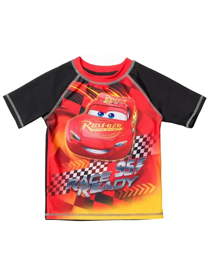 Детский комплект для плавания "Disney Pixar Lightning McQueen": рашгард и плавки Cars — изображение 3 из 7, мульти