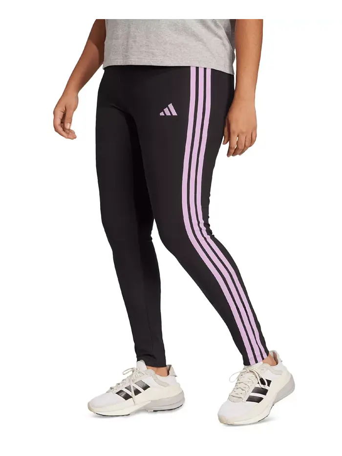 Эластичные хлопковые леггинсы Plus Size Essentials с тремя полосками adidas