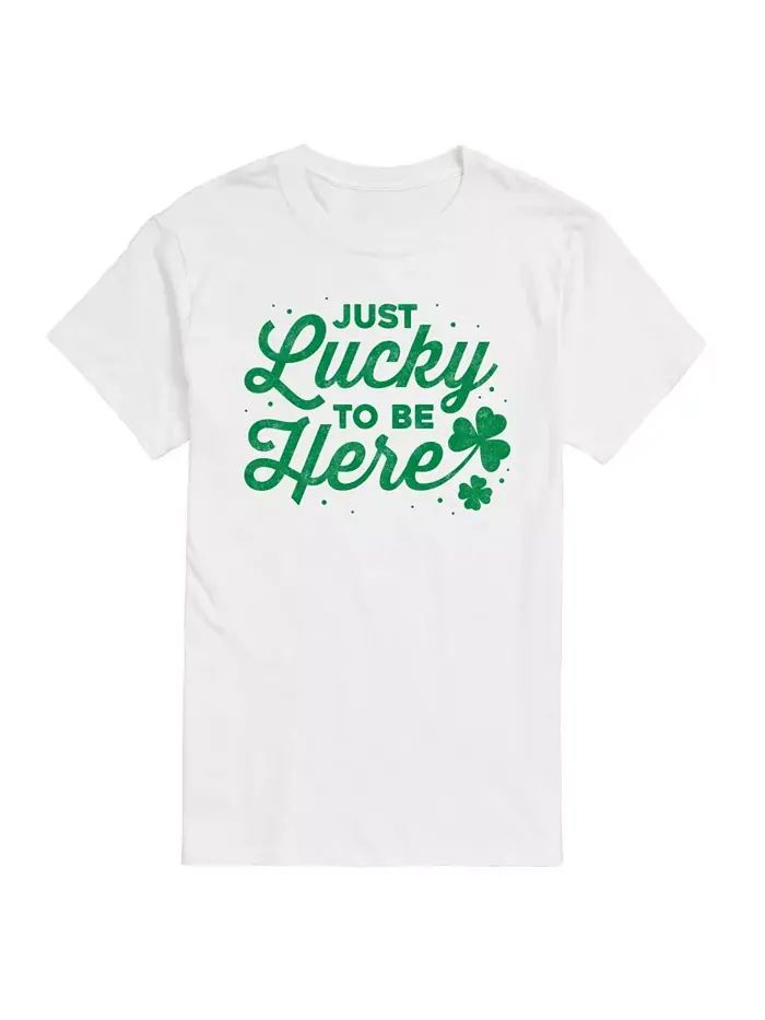 Мужская футболка с коротким рукавом St Patrick's Just Lucky To Be Here AIRWAVES — изображение 1 из 3, белый