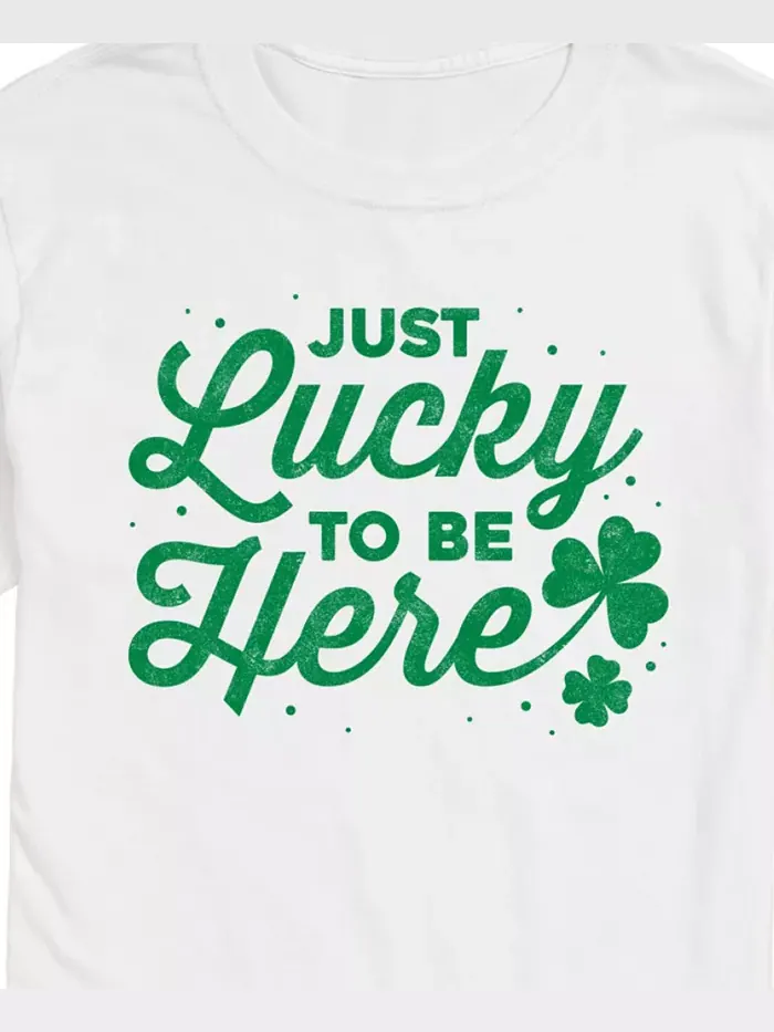 Мужская футболка с коротким рукавом St Patrick's Just Lucky To Be Here AIRWAVES — изображение 3 из 3, белый