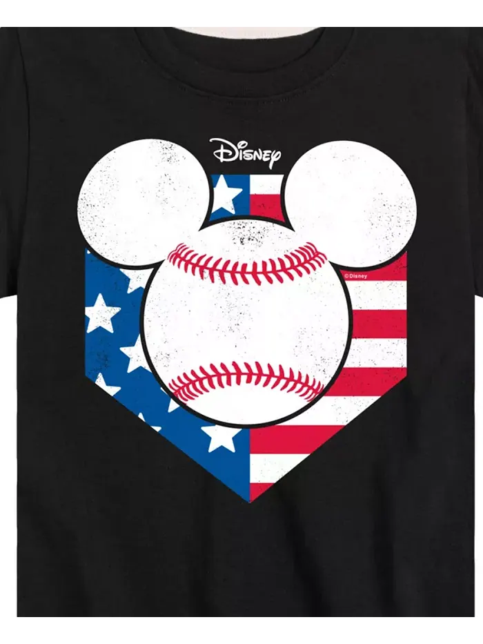Футболка для мальчиков с принтом Mickey Baseball Disney — изображение 3 из 3, черный