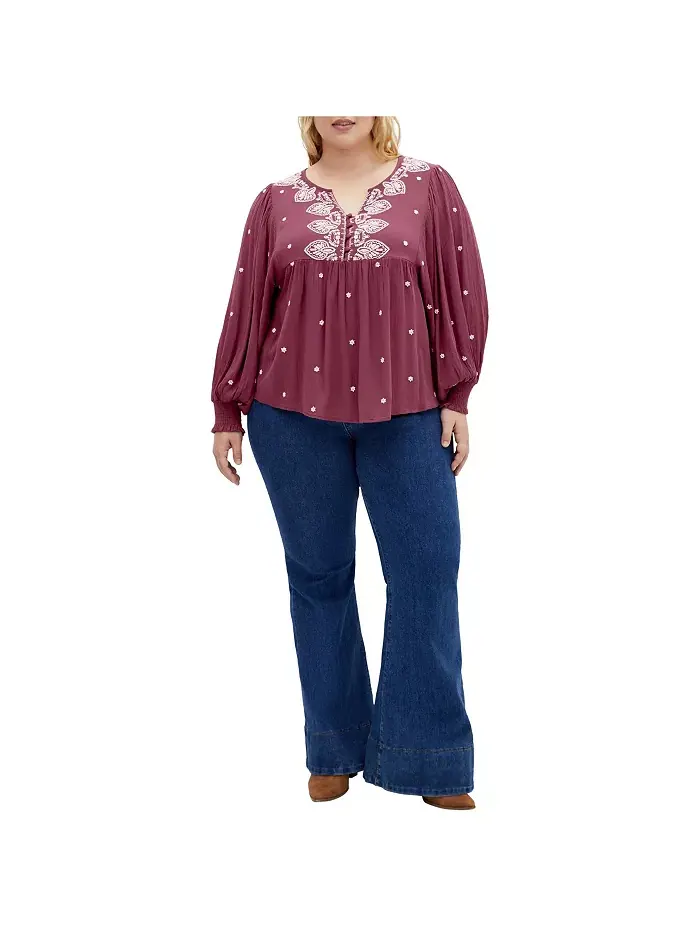 Топ Amalie больших размеров CITY CHIC — изображение 3 из 5, черная смородина