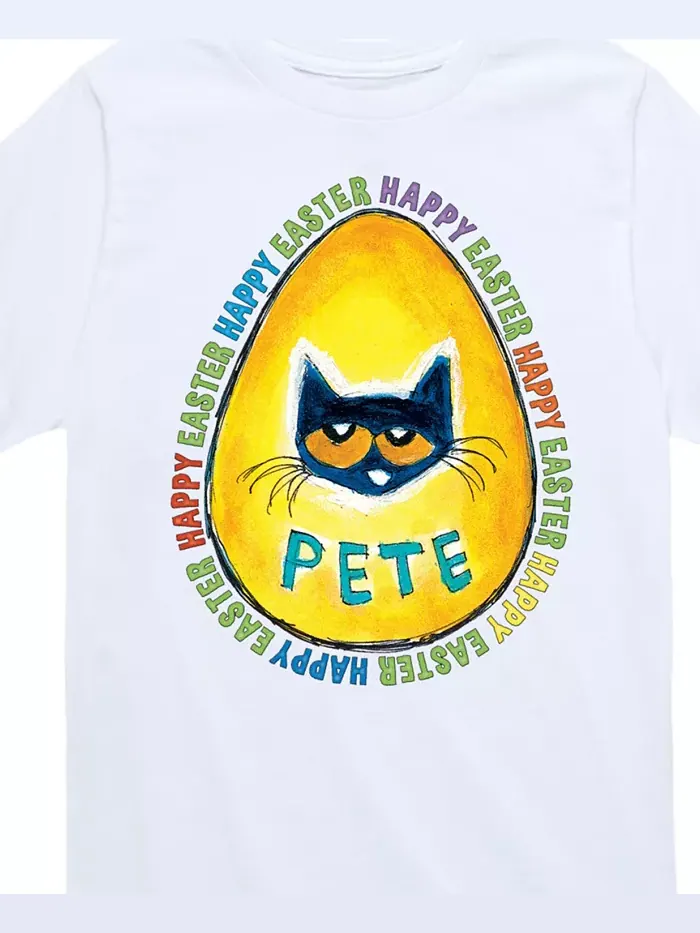 Футболка с пасхальным принтом для малышей и мальчиков Pete the Cat — изображение 3 из 3, белый
