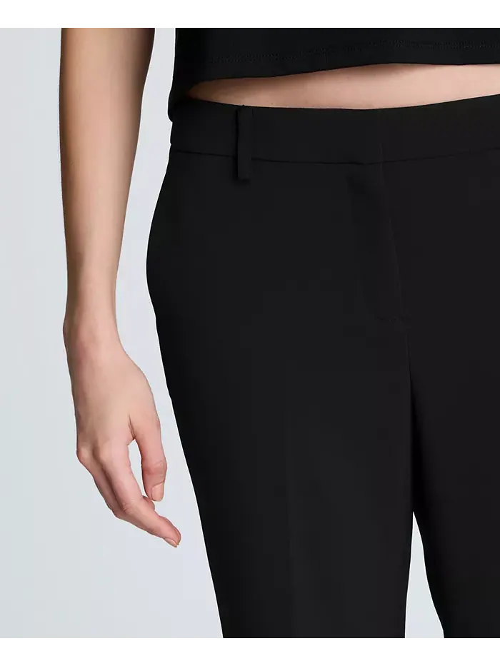 Женские брюки-клеш из роскошного твила с высокой талией Kenneth Cole — изображение 3 из 4, черный