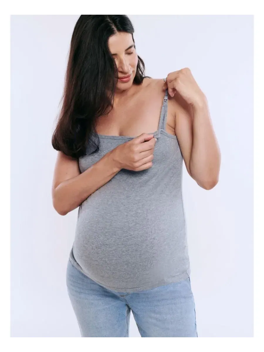Топ для кормления с клипсой, 2 шт. Motherhood Maternity — изображение 1 из 3, серый черный