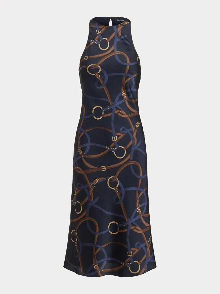 Платье без рукавов с принтом Belting Print Lauren Ralph Lauren — изображение 5 из 5, темно-синий мульти