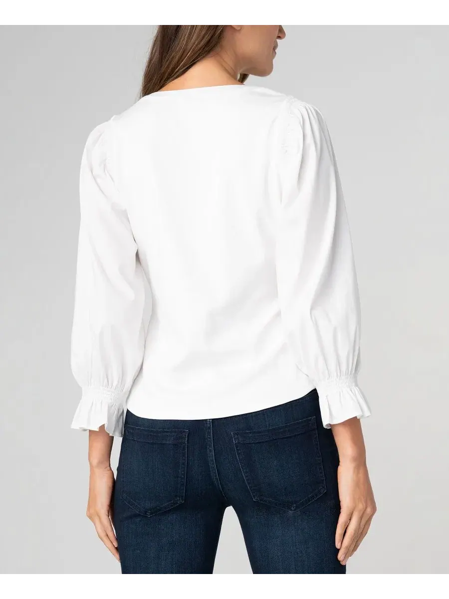 Блуза с V-образным вырезом Petite Modified V-Neck Blouse Liverpool Los Angeles — изображение 3 из 3, белый