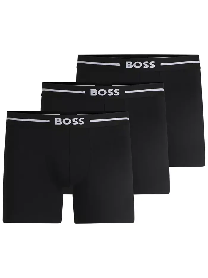 Мужские боксеры с крупным логотипом 3 шт Hugo Boss
