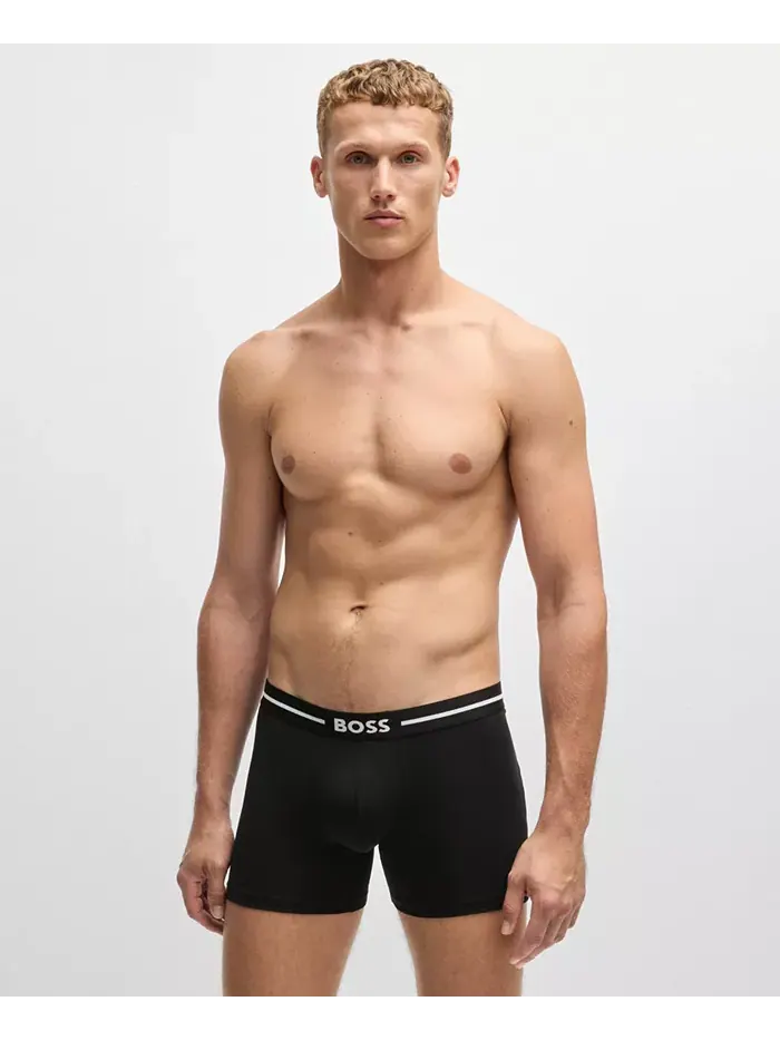 Мужские боксеры с крупным логотипом 3 шт Hugo Boss — изображение 2 из 5, черный