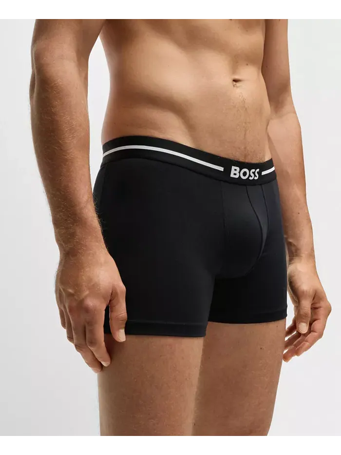 Мужские боксеры с крупным логотипом 3 шт Hugo Boss — изображение 3 из 5, черный