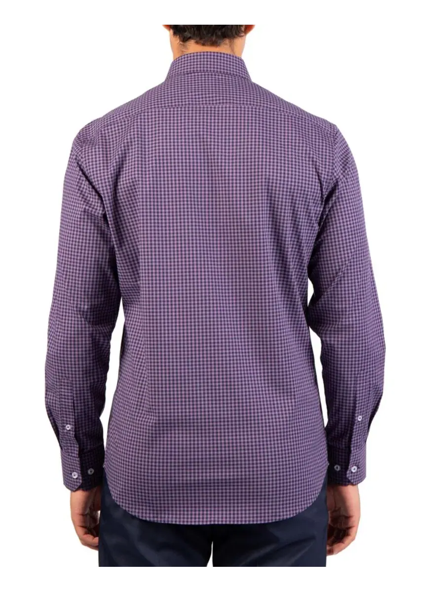Рубашка с длинным рукавом Tonal Gingham Tailorbyrd — изображение 2 из 4, фиолетовый