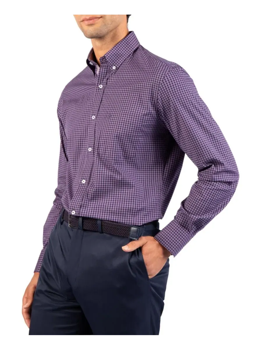 Рубашка с длинным рукавом Tonal Gingham Tailorbyrd — изображение 3 из 4, фиолетовый