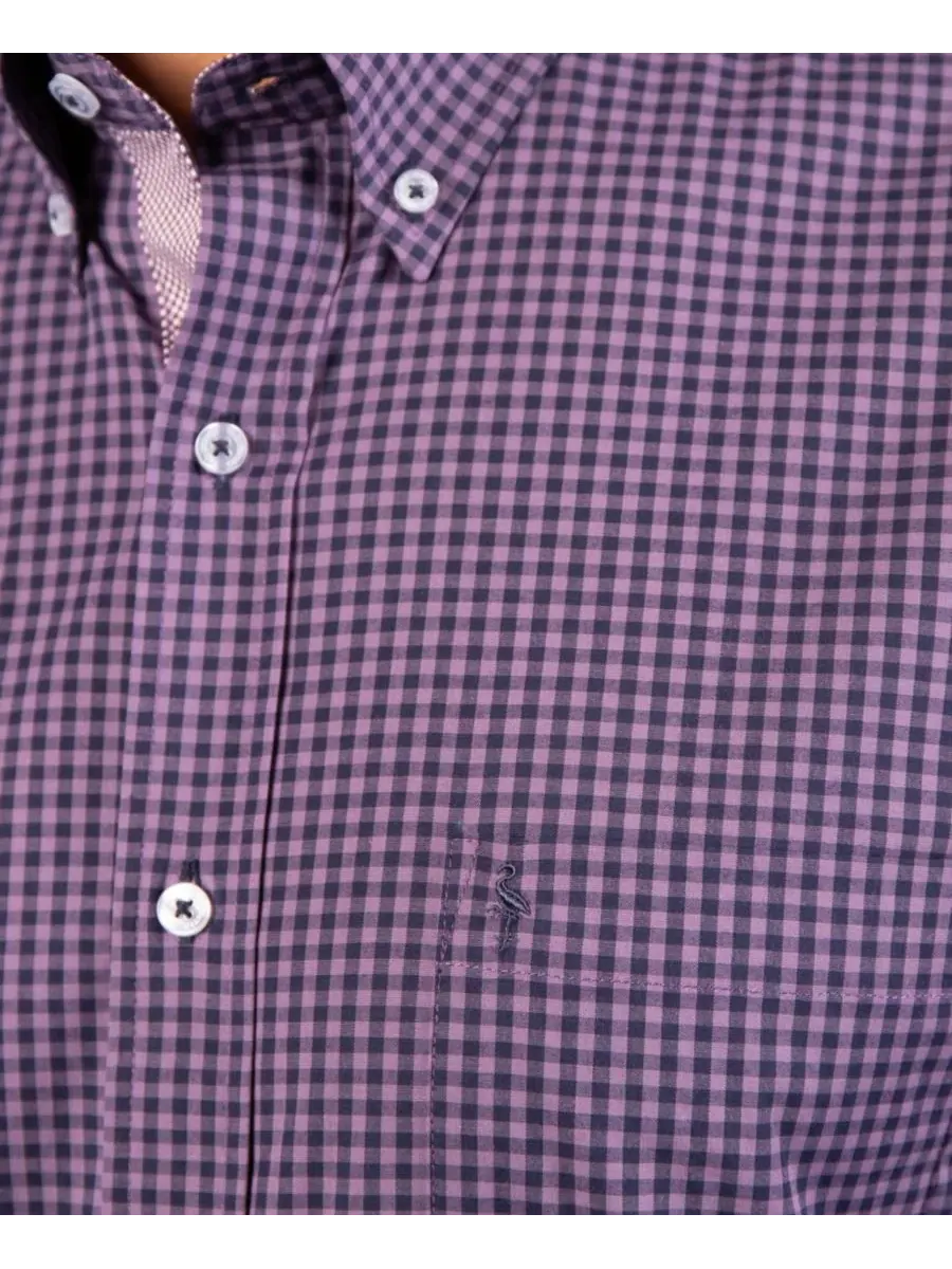 Рубашка с длинным рукавом Tonal Gingham Tailorbyrd — изображение 4 из 4, фиолетовый