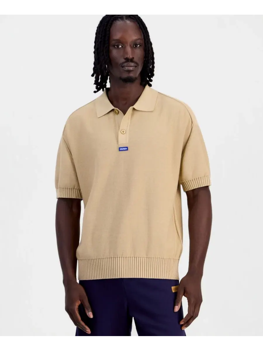 Поло из хлопка с логотипом San Knit Regular-Fit Hugo Boss