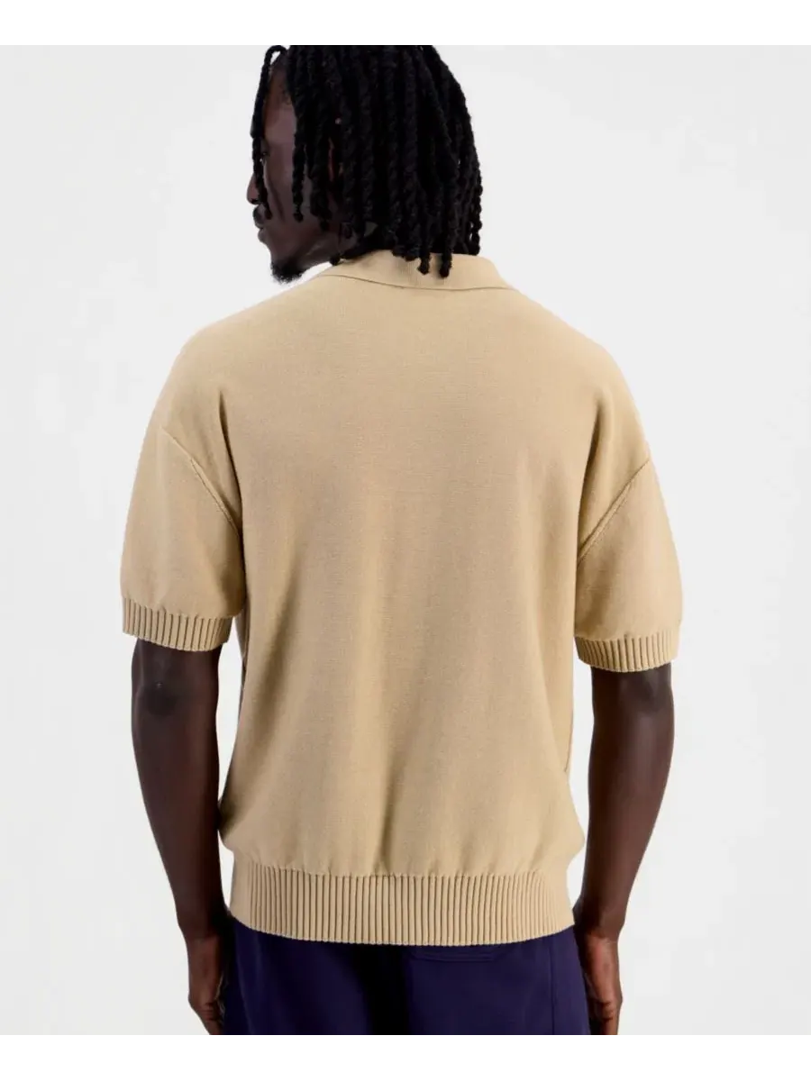 Поло из хлопка с логотипом San Knit Regular-Fit Hugo Boss — изображение 4 из 4, бежевый