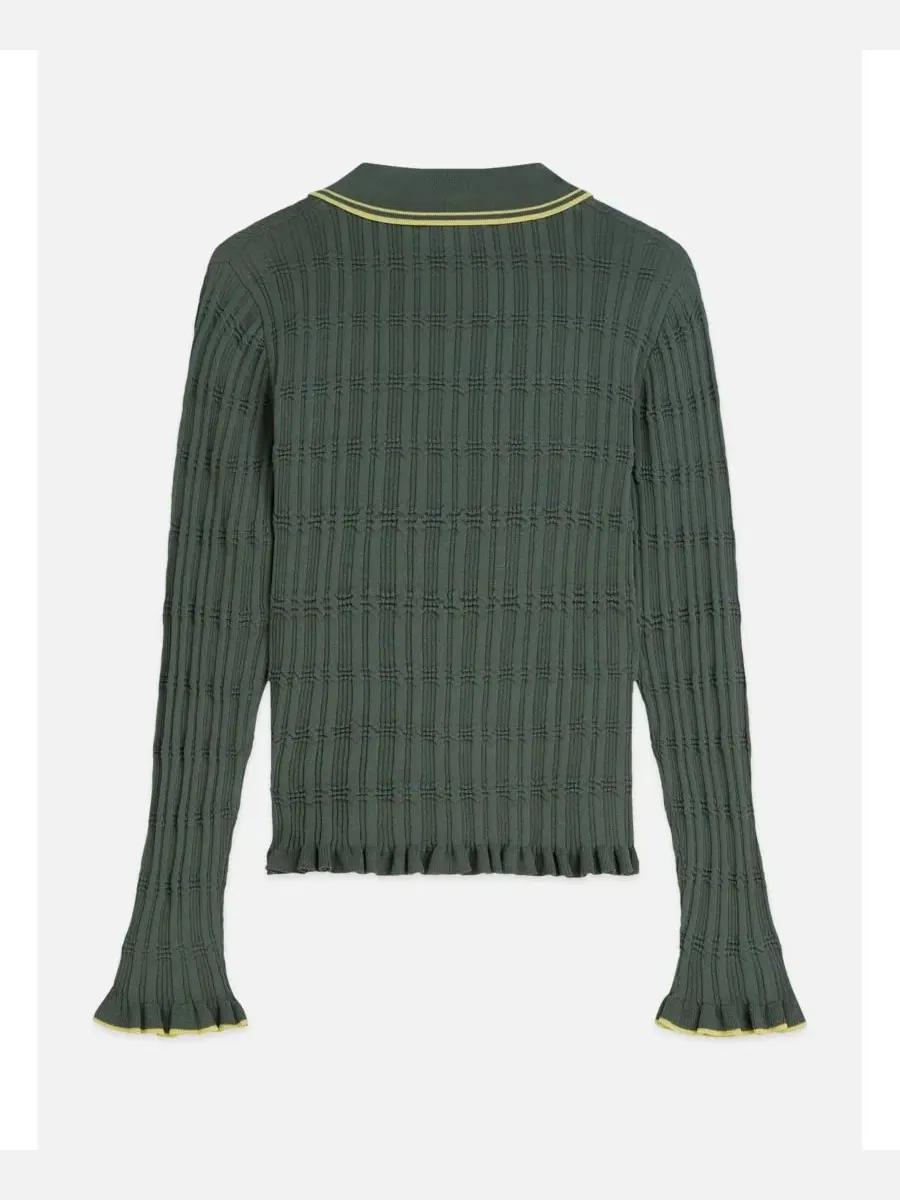 Женский пуловер с поло-воротником Ripple Stitch SCOTCH & SODA — изображение 5 из 5, зеленый